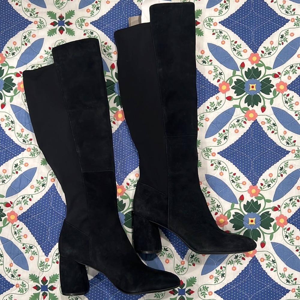 Nine West Women’s Black Suede Heel Boots Size 10M